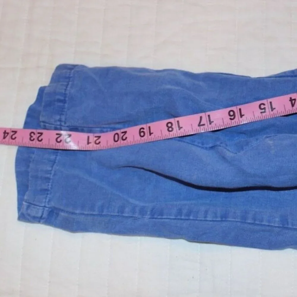 Zara Blue Linen high waisted Joggers Pants Women Size Small